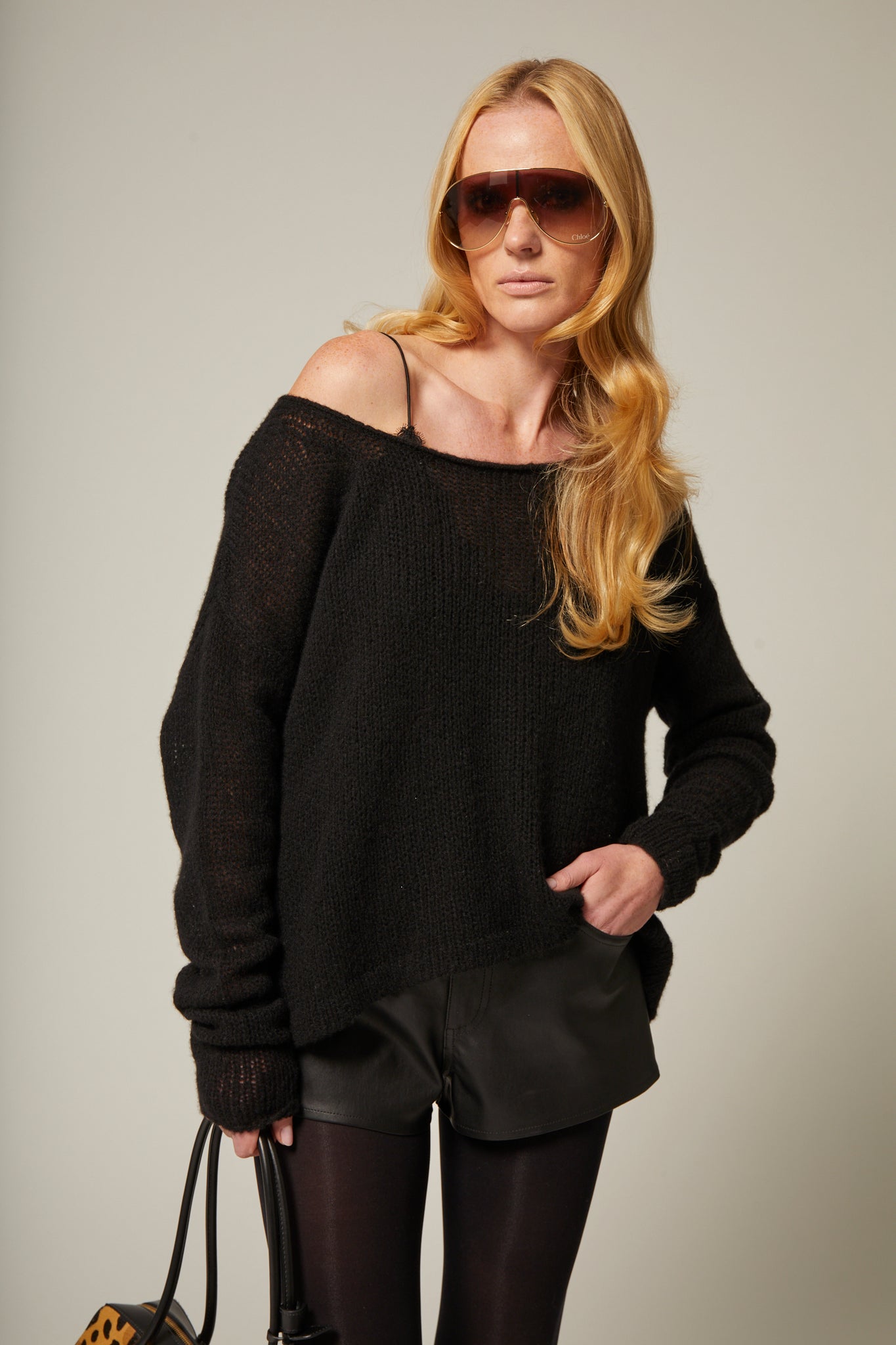 Cashmere Silk Off Shoulder Sweater