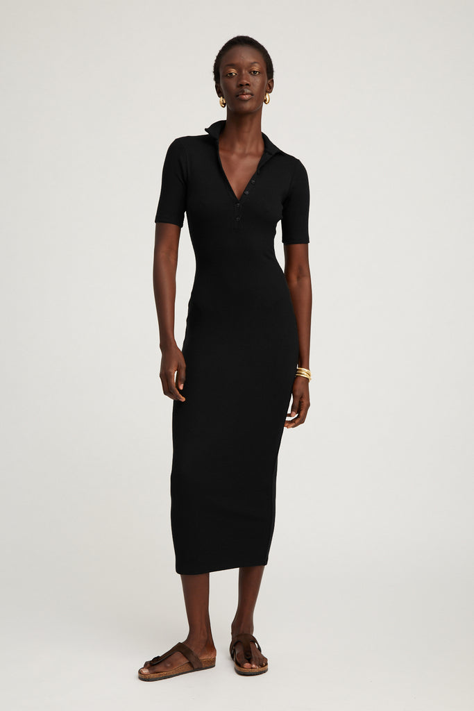 polo neck black dress The Turtleneck Dress in Black