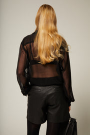 Mara Silk Chiffon Button Down