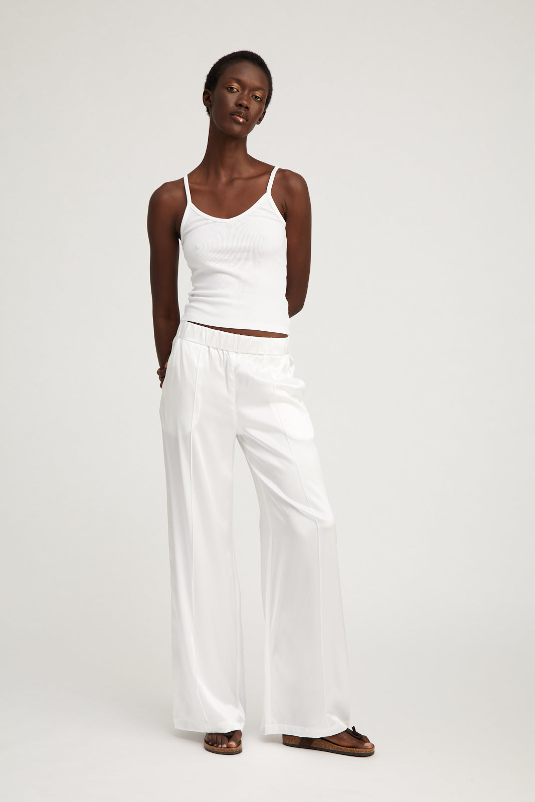 Wide Leg Pant w Pintucks OPTIC WHITE – SPRWMN