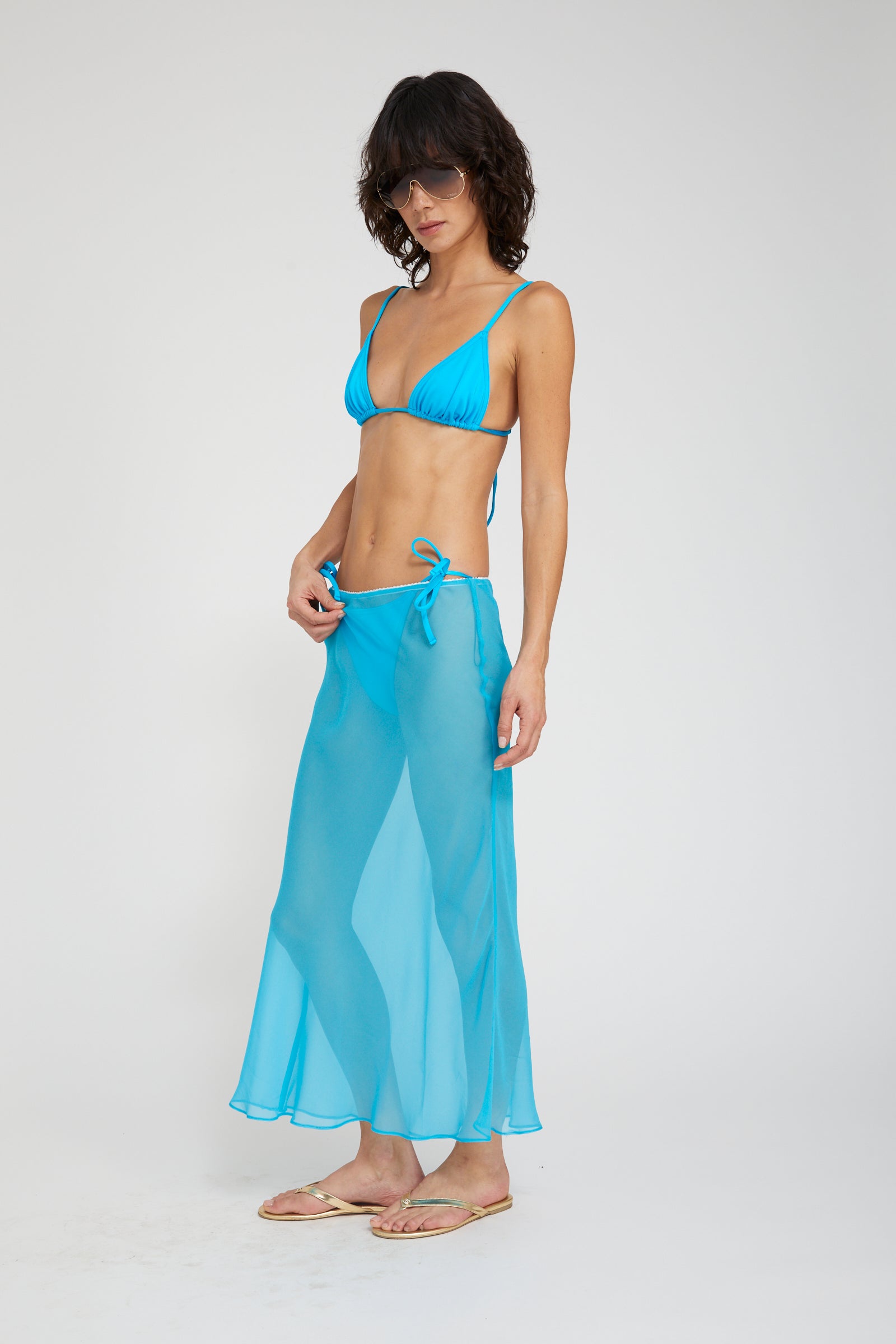 Lara Silk Chiffon Midi Skirt