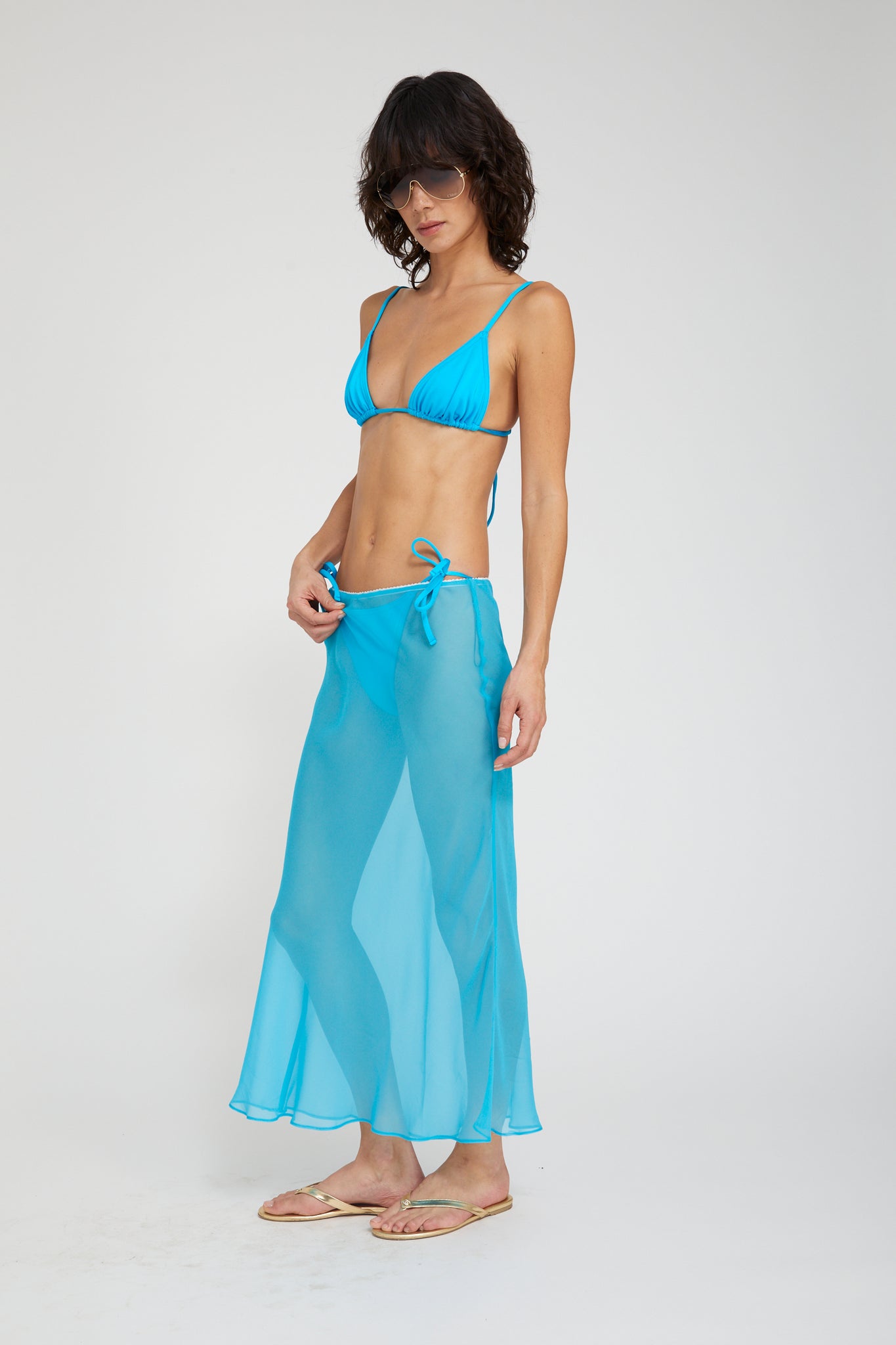 Lara Silk Chiffon Midi Skirt