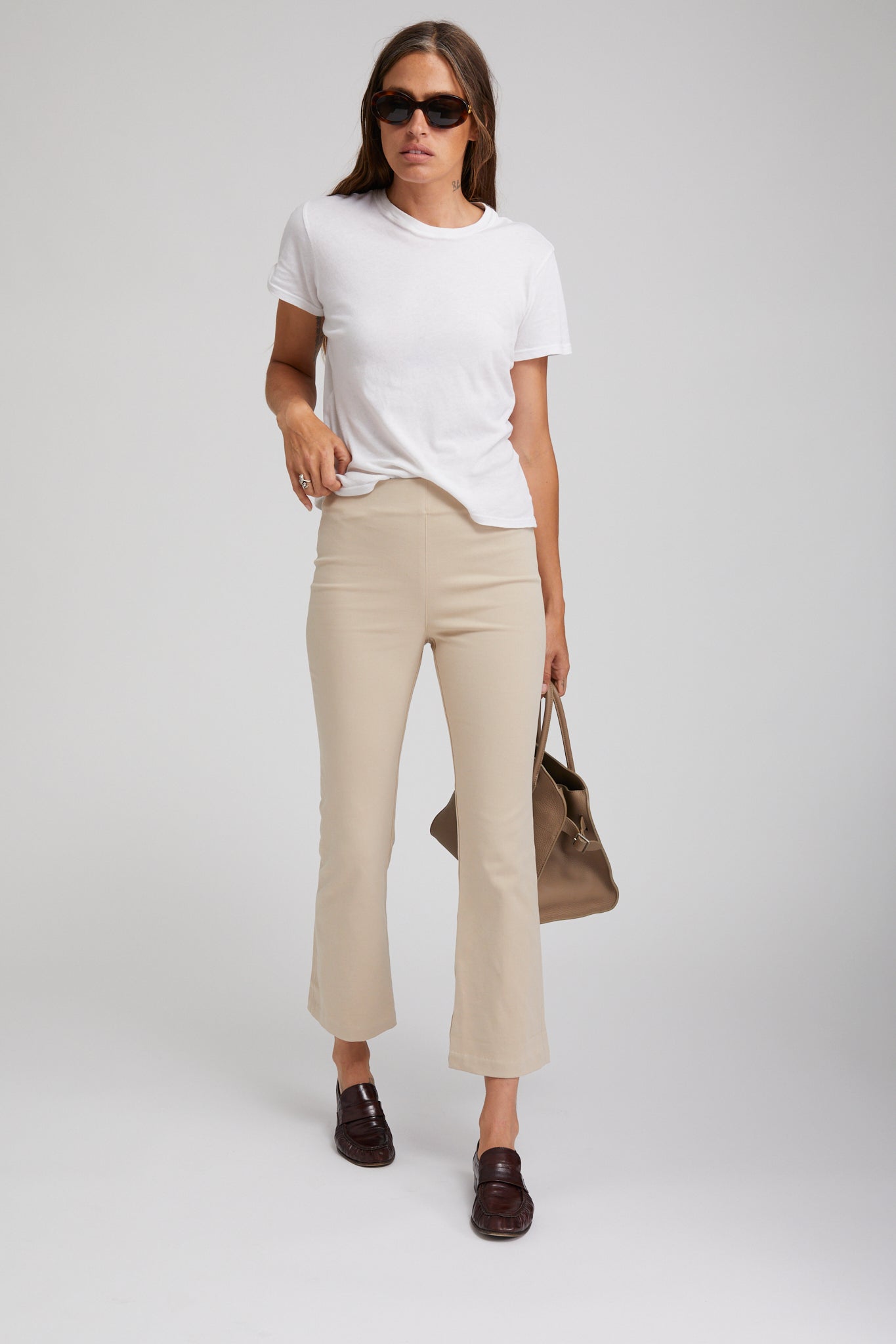 Twill Crop Flare