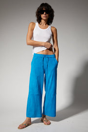 Suede Cropped Baggy Pants