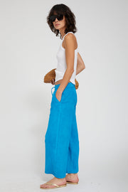 Suede Cropped Baggy Pants