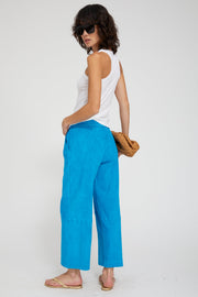 Suede Cropped Baggy Pants