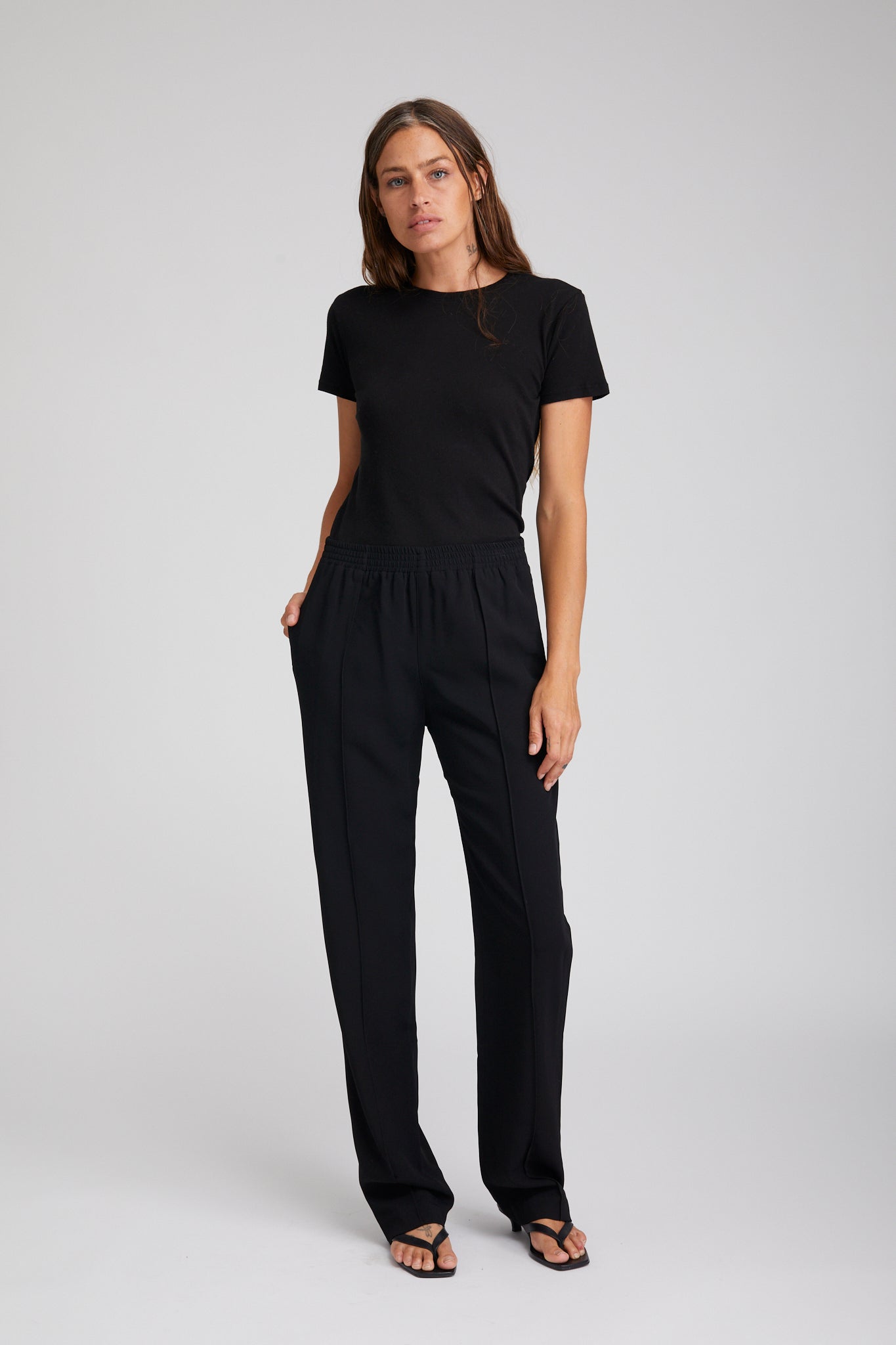 Crepe Pintuck Trouser