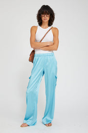 Silk Charmeuse Cargo Pants