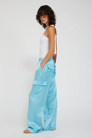Silk Charmeuse Cargo Pants