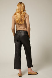 Black Leather Cropped Trousers