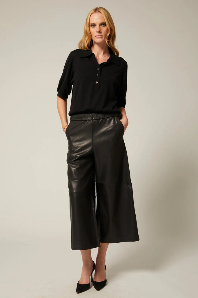 Black Leather Culotte Pants – SPRWMN
