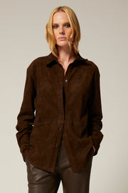 Suede Elise Button Down