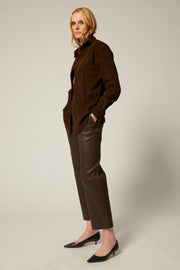Suede Elise Button Down