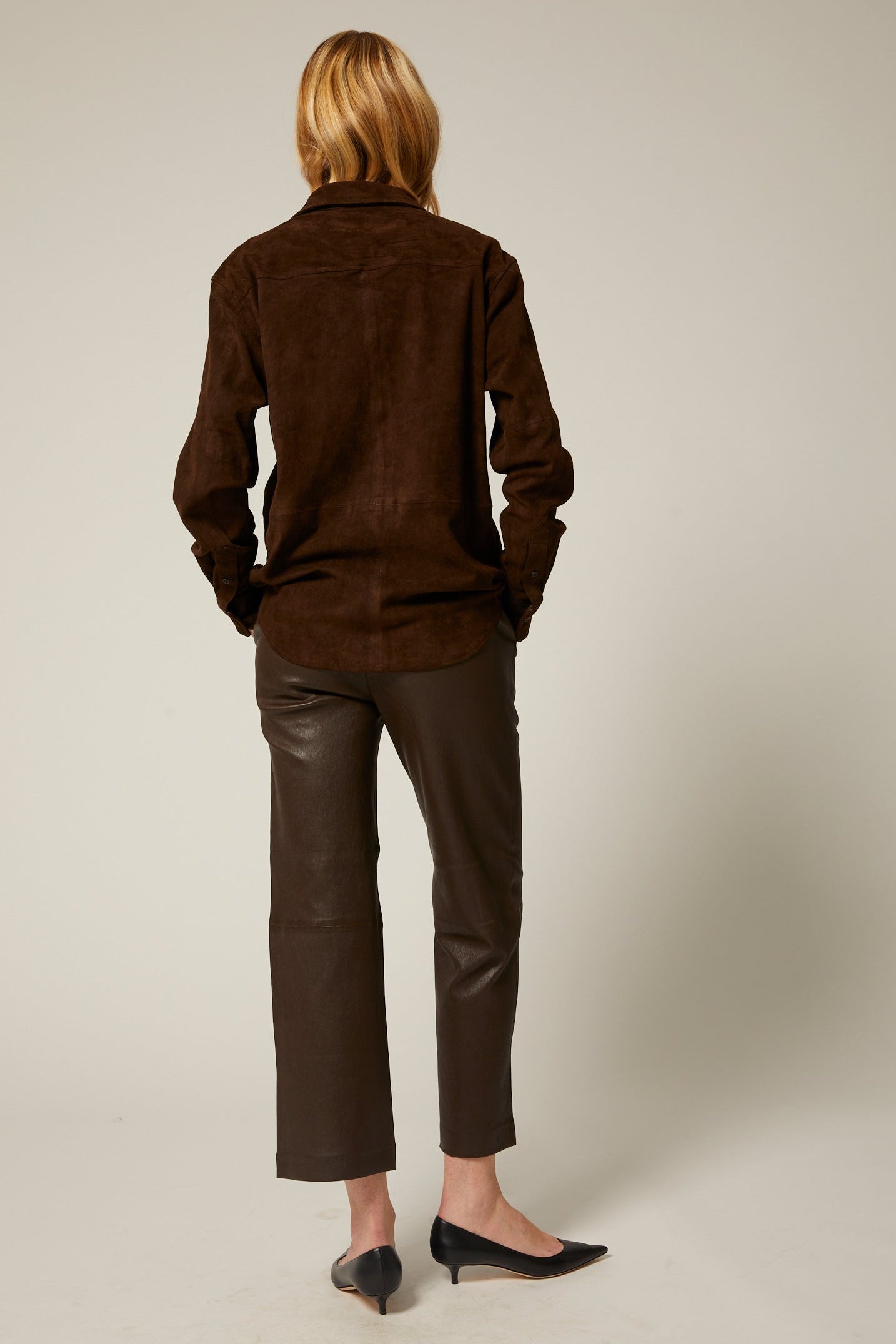 Cropped Leather Trousers