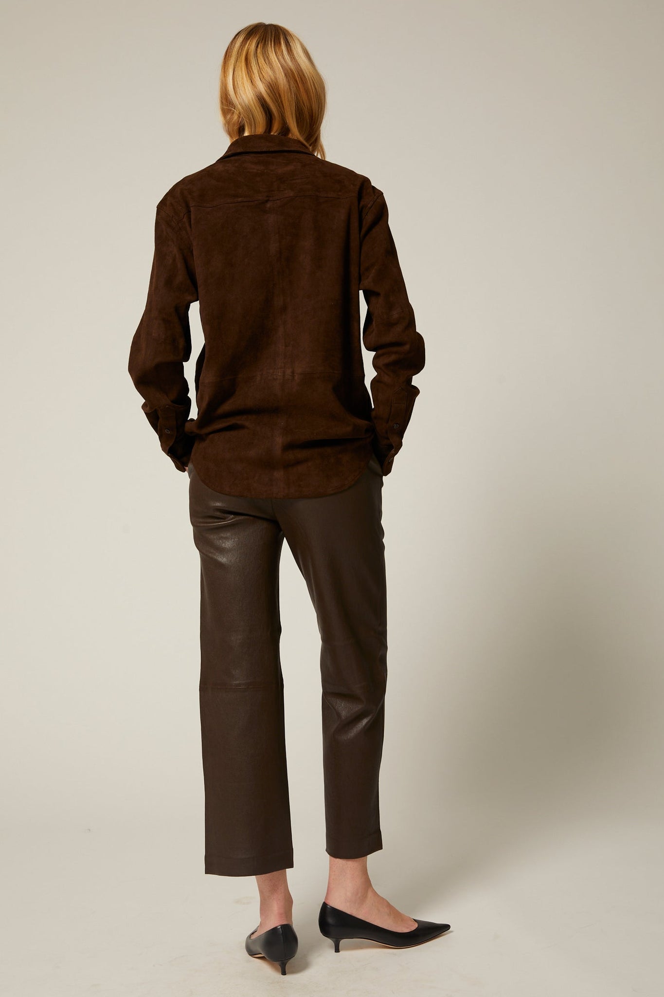 Cropped Leather Trousers