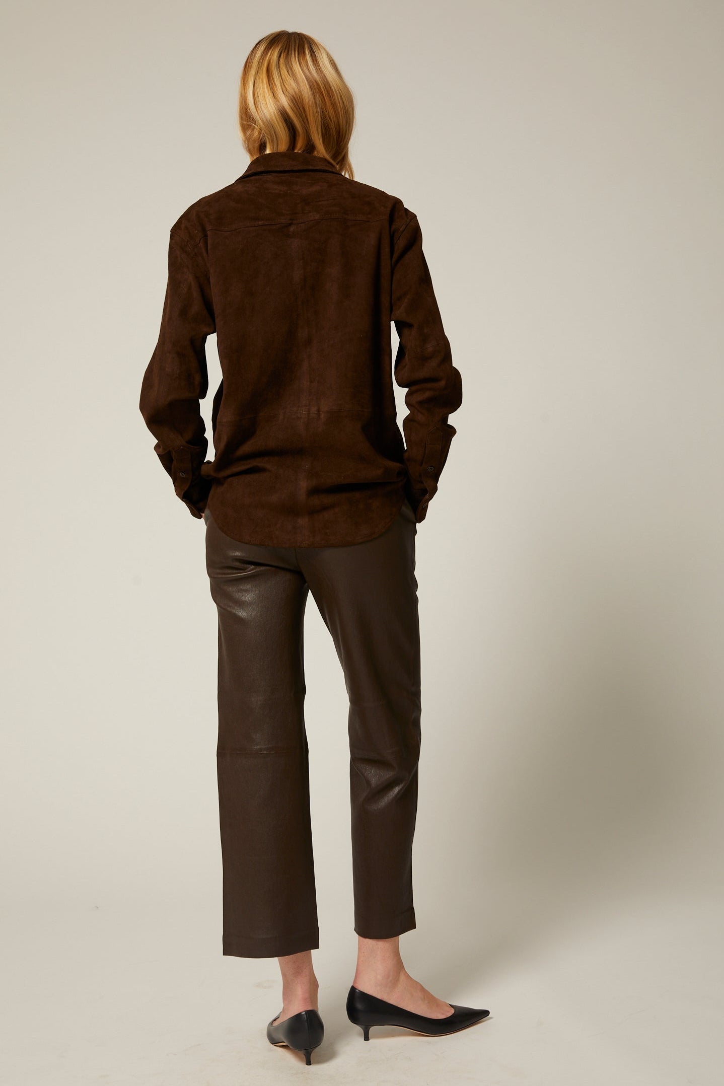 Suede Elise Button Down