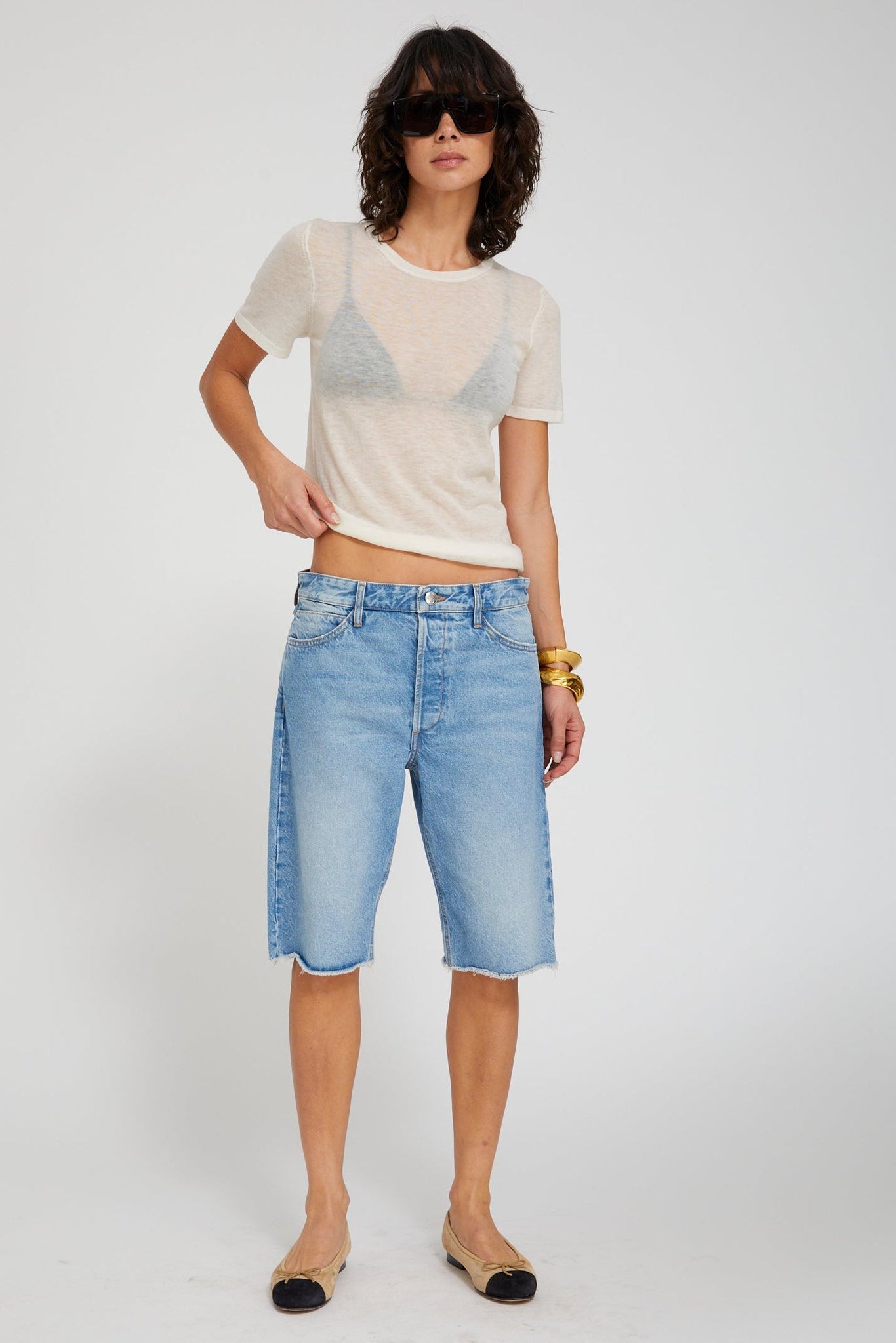 Denim Bermuda Shorts
