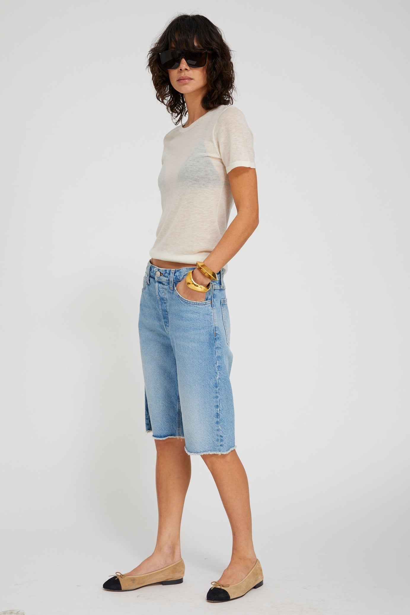 Denim Bermuda Shorts