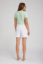 White Linen Culotte Shorts
