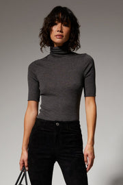 Charcoal Cashmere Turtleneck