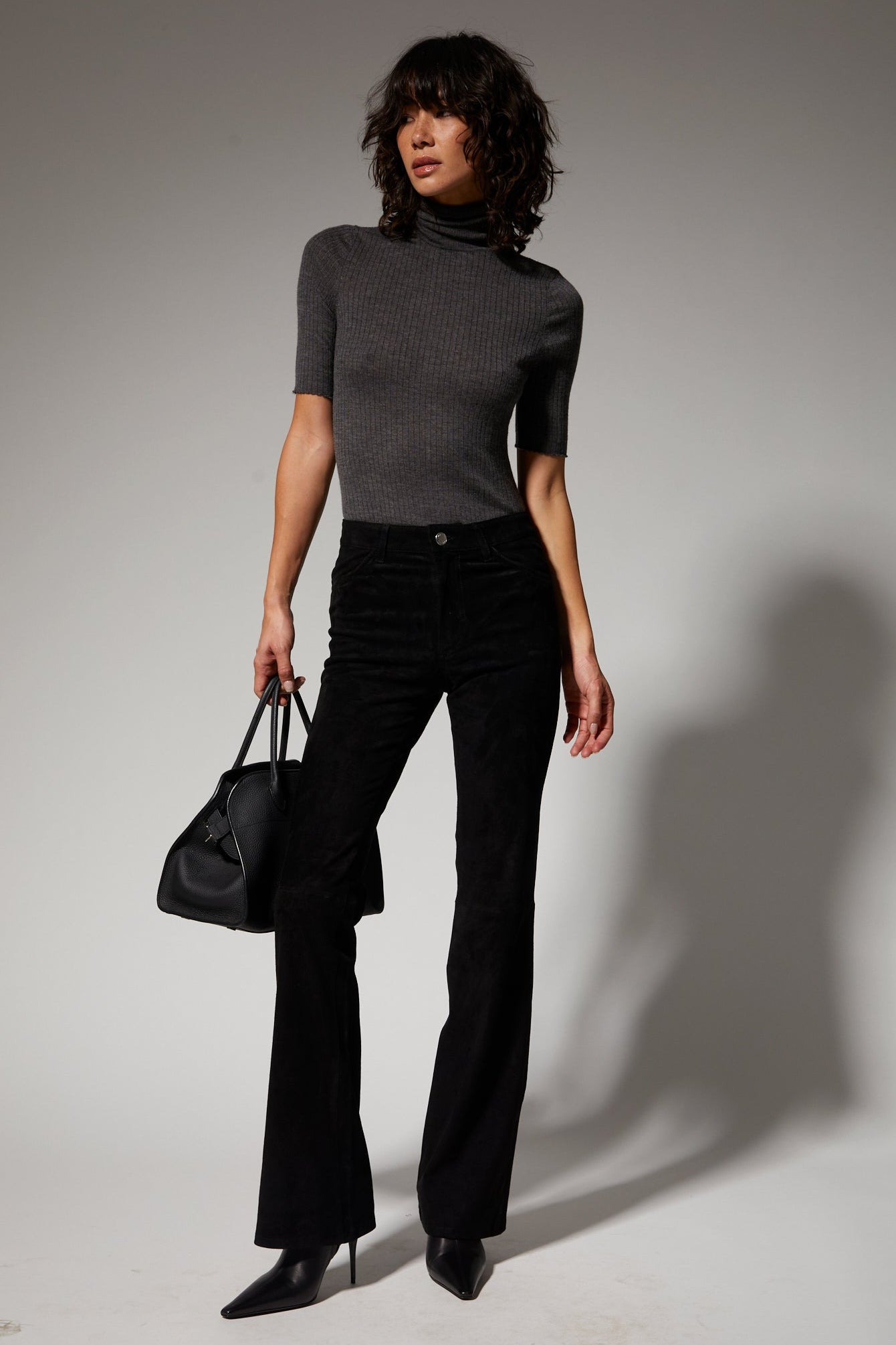 5 Pocket Suede Micro Flare