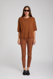 Dark Cognac Suede Ankle