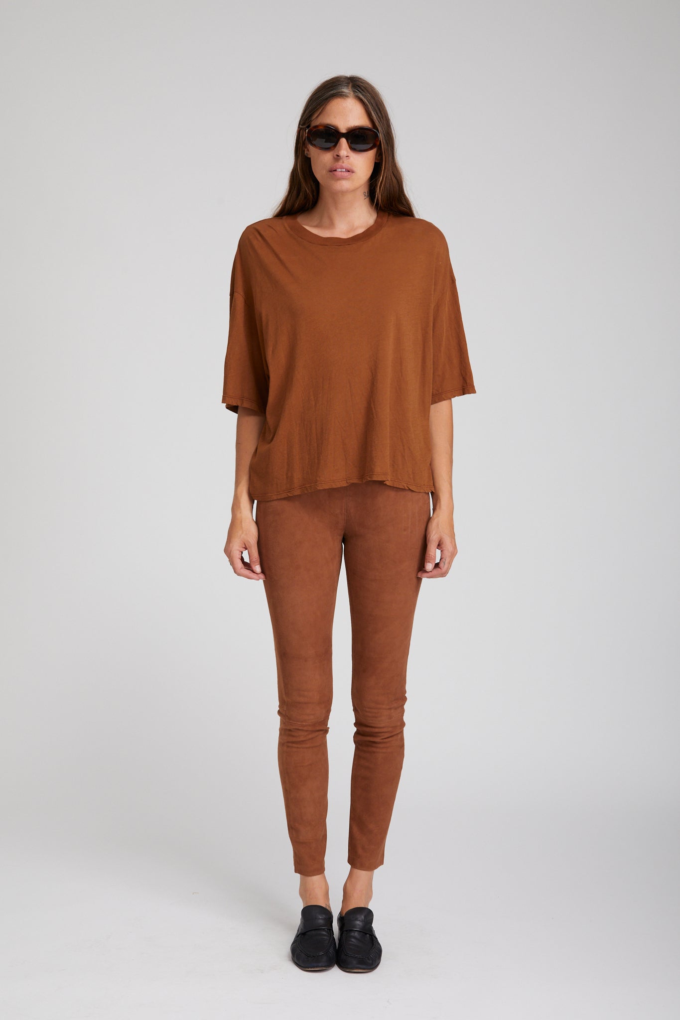 Dark Cognac Suede Ankle