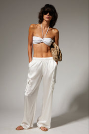 Silk Charmeuse Cargo Pants