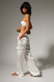 Silk Charmeuse Cargo Pants