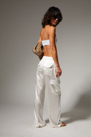 Silk Charmeuse Cargo Pants