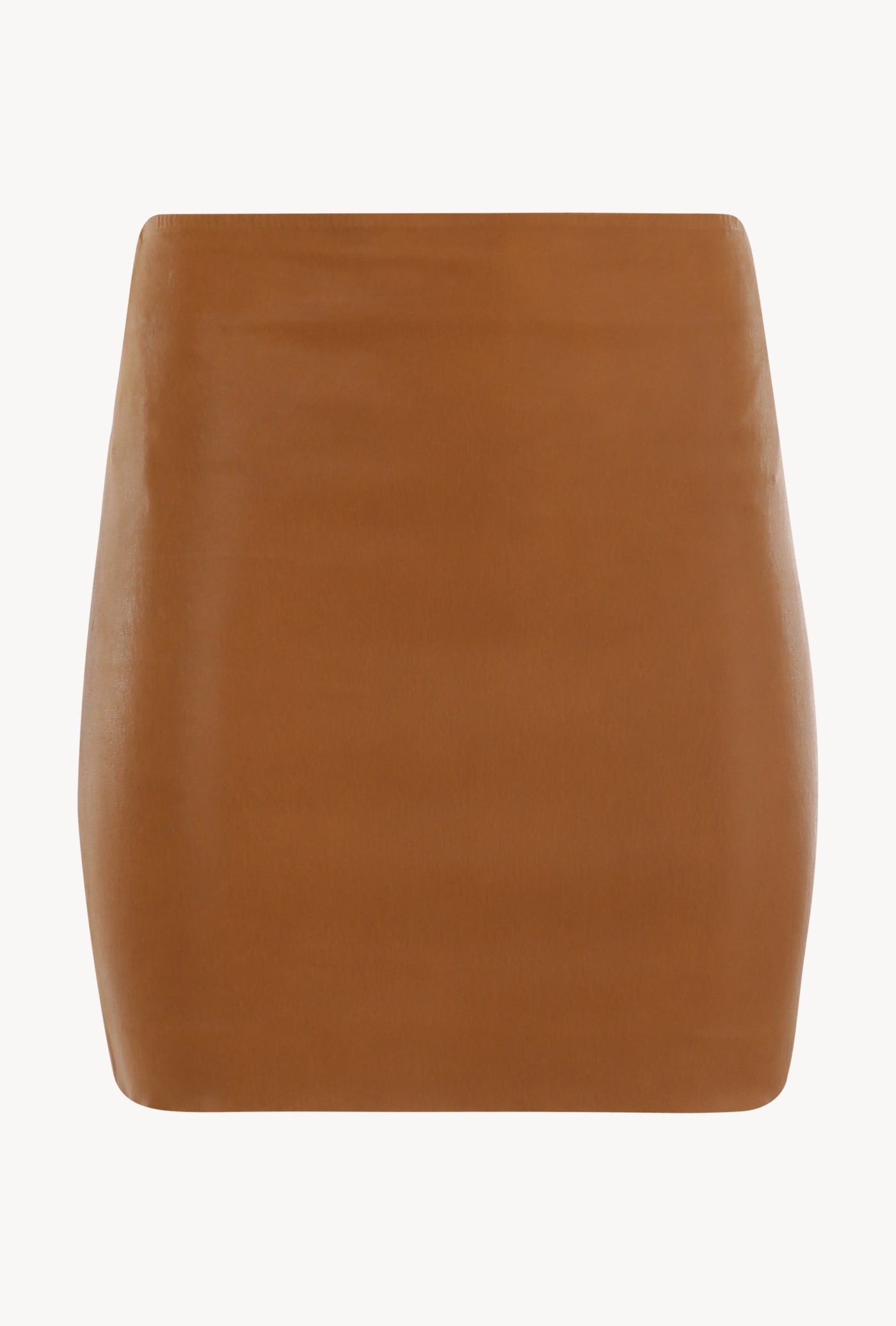 Camel Leather Mini Skirt