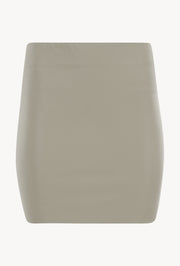 Ecru Leather Mini Skirt