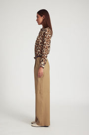 Leopard Silk Fitted Button Down