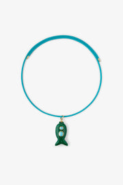 FISH CHARM NECKLACE SMALL MALACHITE 2