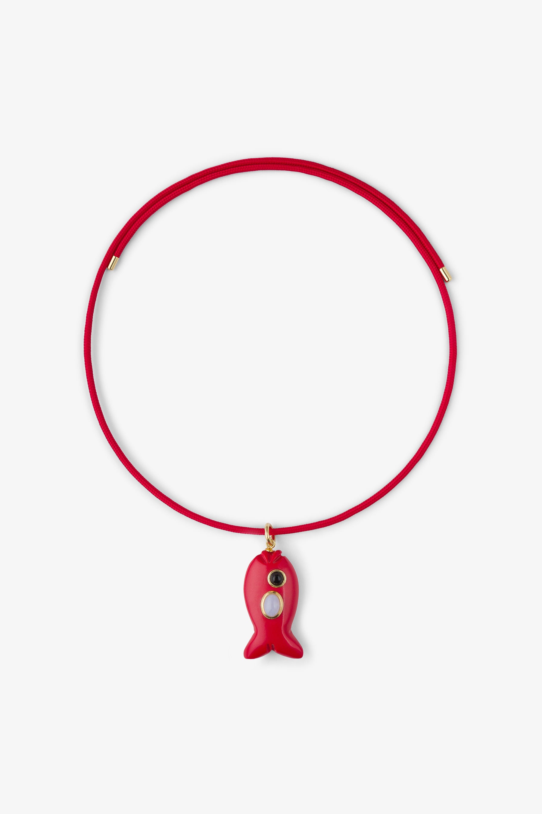 FISH CHARM NECKLACE SMALL CORAL 1