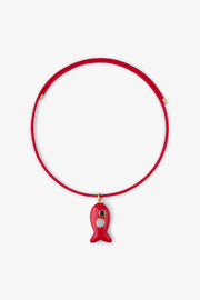 FISH CHARM NECKLACE SMALL CORAL 1
