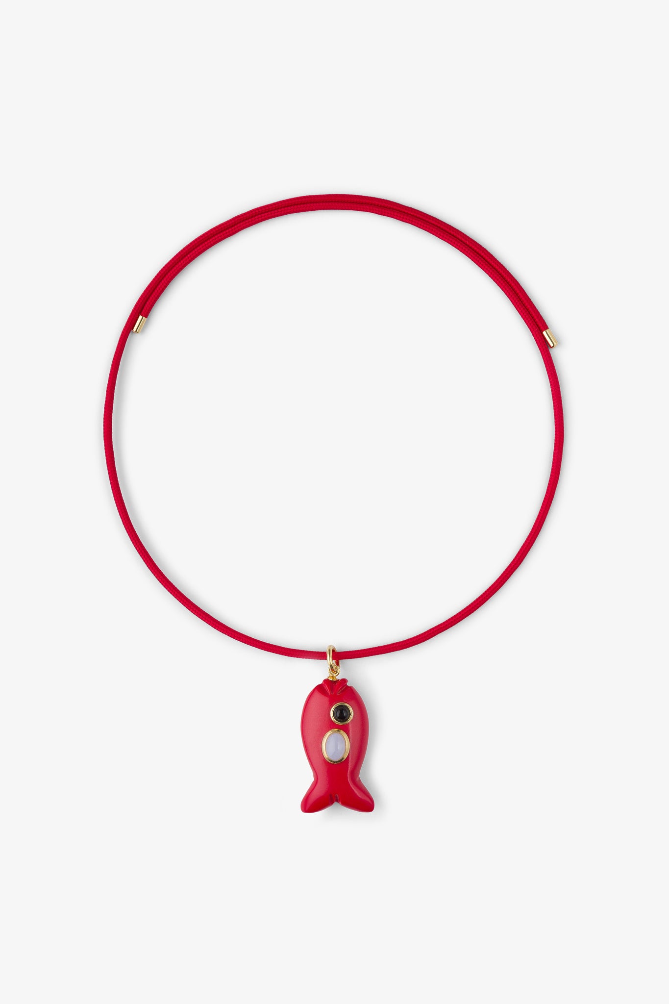 FISH CHARM NECKLACE SMALL CORAL 1