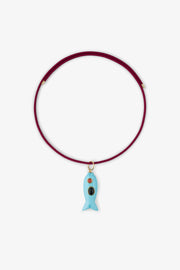 FISH CHARM NECKLACE SMALL TURQUOISE 1