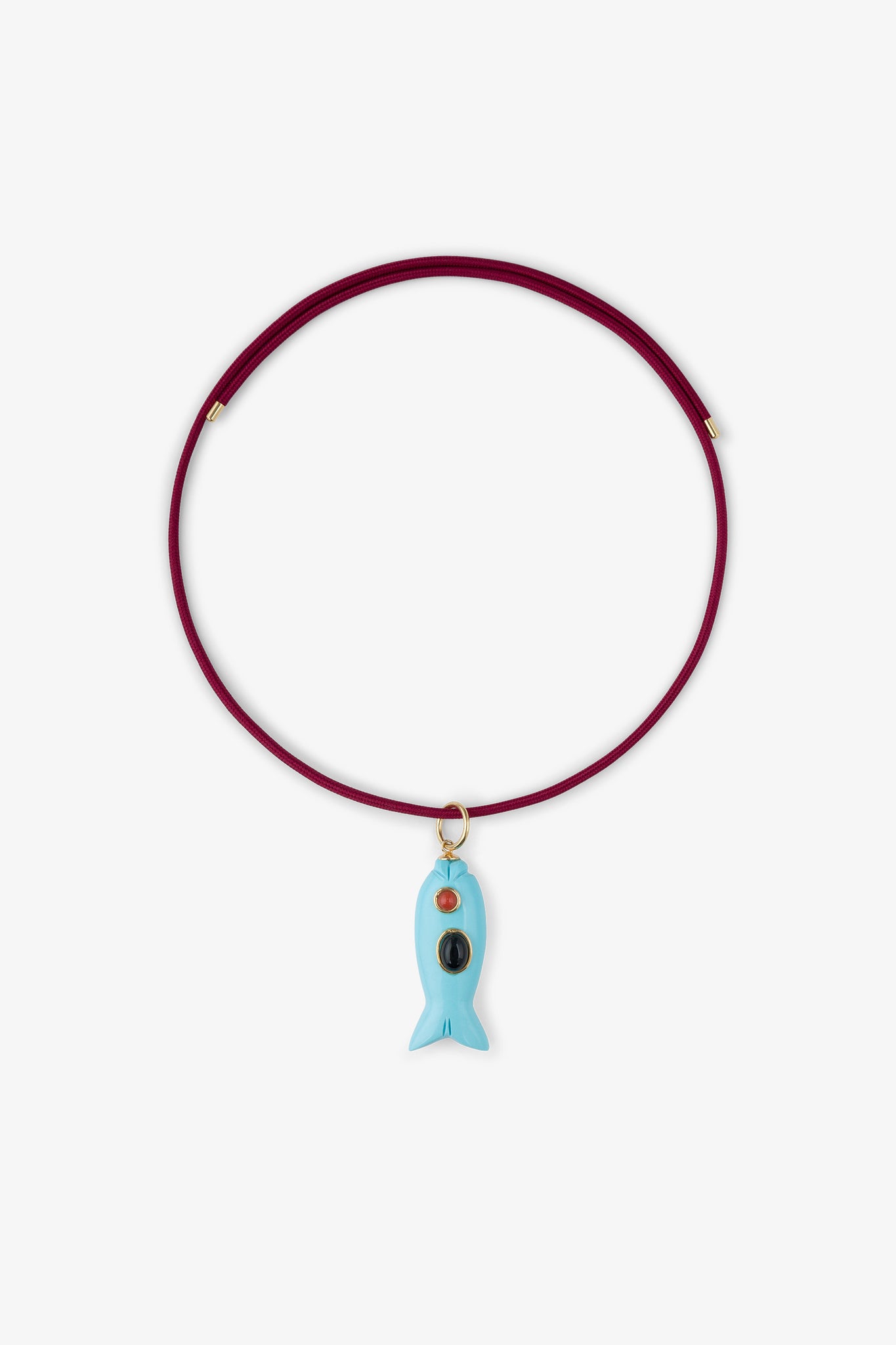 FISH CHARM NECKLACE SMALL TURQUOISE 1