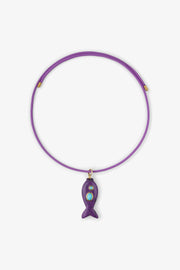 FISH CHARM NECKLACE MEDIUM AMETHYST 1