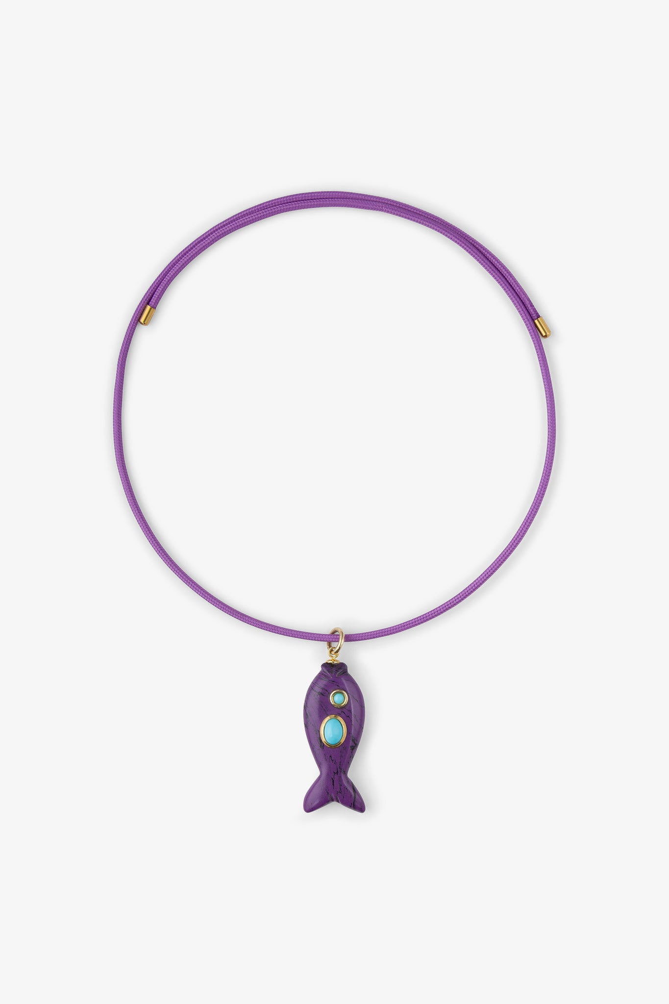 FISH CHARM NECKLACE MEDIUM AMETHYST 1