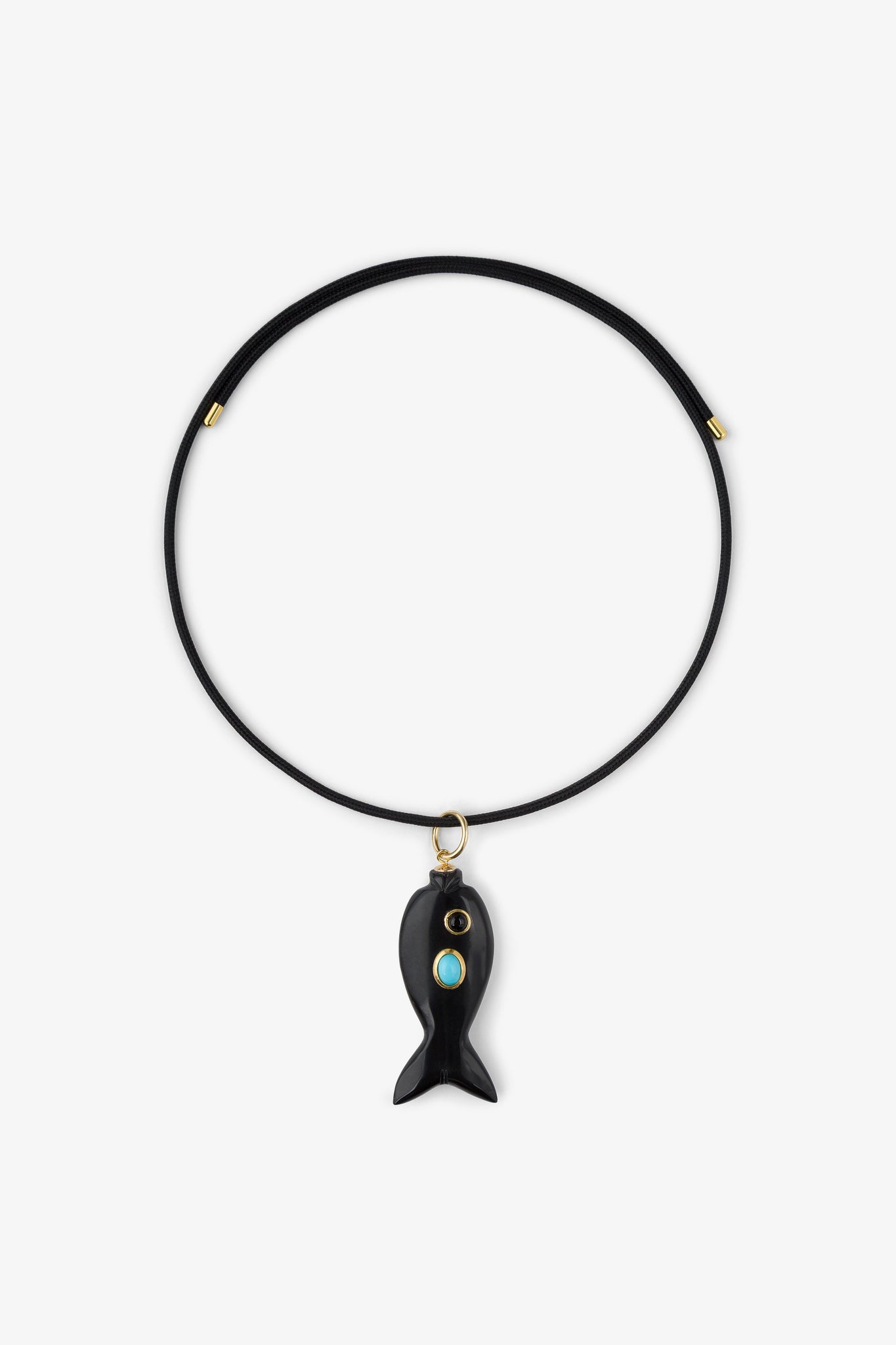 FISH CHARM NECKLACE MEDIUM ONYX 4