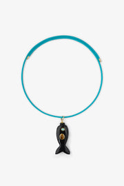 FISH CHARM NECKLACE MEDIUM ONYX 5