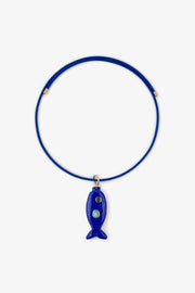 FISH CHARM NECKLACE MEDIUM AZURITE 1