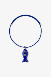 FISH CHARM NECKLACE MEDIUM AZURITE 2