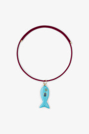 FISH CHARM NECKLACE MEDIUM TURQUOISE 1