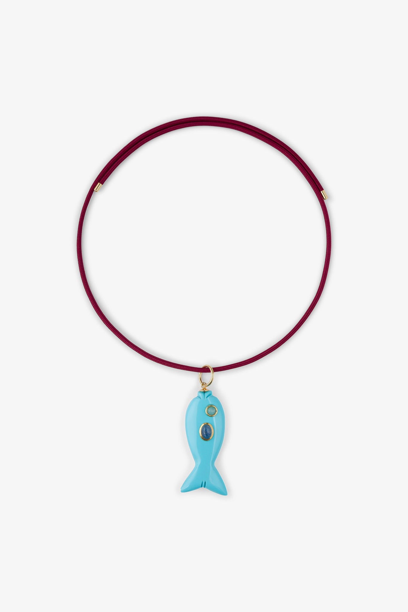 FISH CHARM NECKLACE MEDIUM TURQUOISE 1
