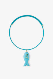 FISH CHARM NECKLACE MEDIUM TURQUOISE 2