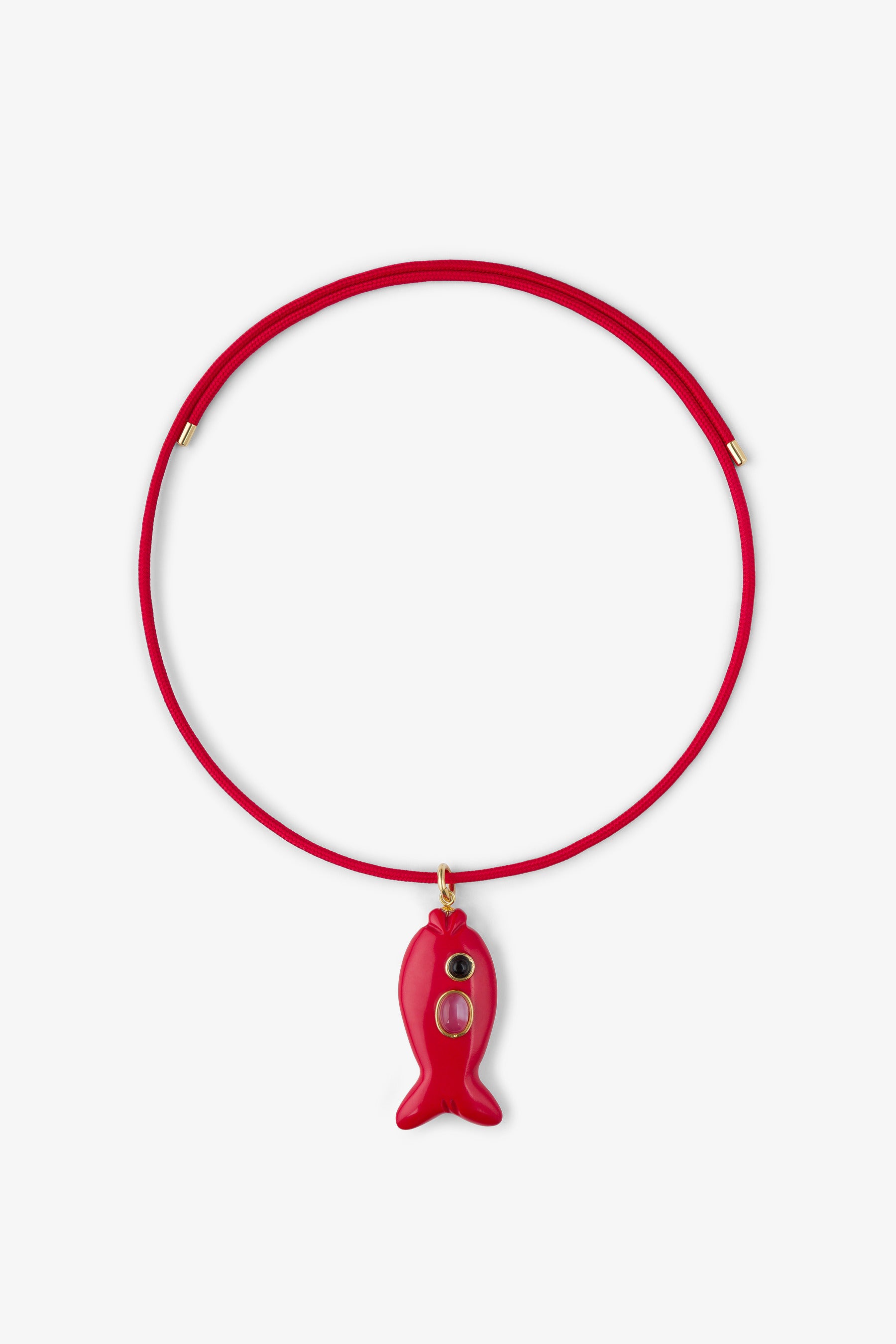 FISH CHARM NECKLACE MEDIUM CORAL 1