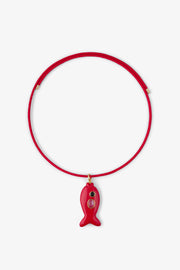 FISH CHARM NECKLACE MEDIUM CORAL 1